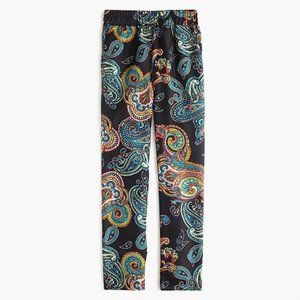 JCrew Black Paisley Petite Pull-on Pant